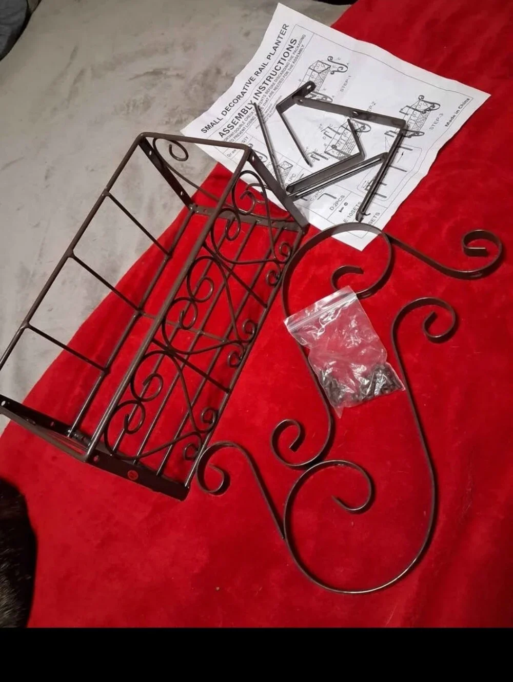 Decorative Black Metal Railing Planter